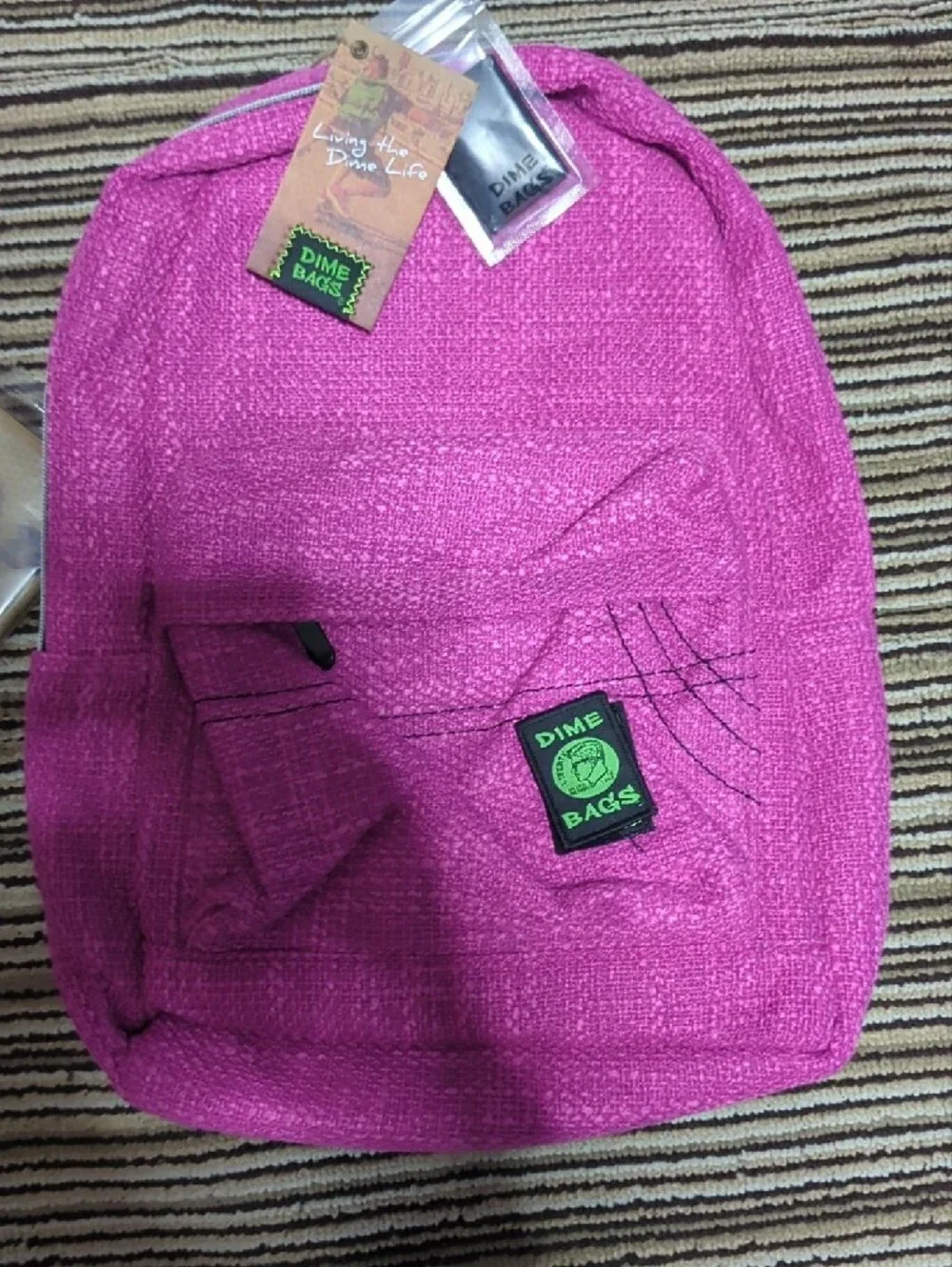 Dime Bag Study Buddy Magenta Hemp Backpack